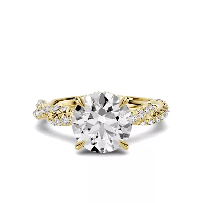 Riona Double Pavé Twist Hidden Halo 2.00 ct. Round Lab Engagement Ring