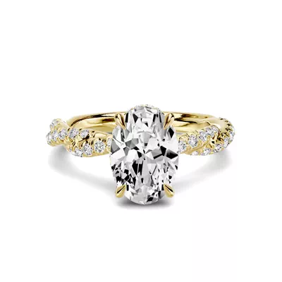 Riona Double Pavé Twist Hidden Halo 3.00 ct. Oval Lab Engagement Ring