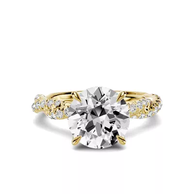 Riona Double Pavé Twist Hidden Halo 3.00 ct. Round Lab Engagement Ring