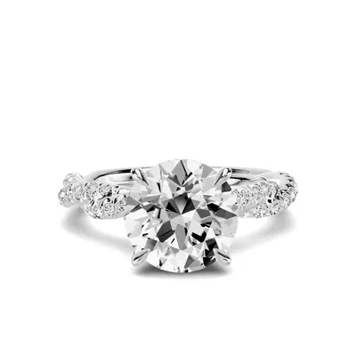 Riona Double Pavé Twist Hidden Halo 3.00 ct. Round Lab Engagement Ring