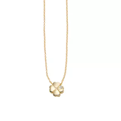Clover Diamond Gold Necklace