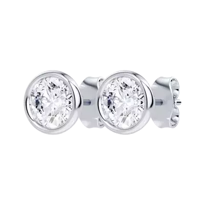 Modern Bezel-Set Diamond Stud Earrings (2 ct. tw.)