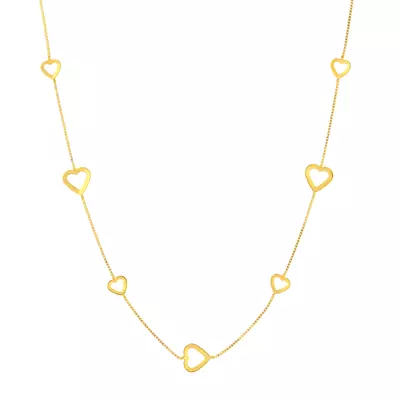 Open Hearts Gold Station Necklace