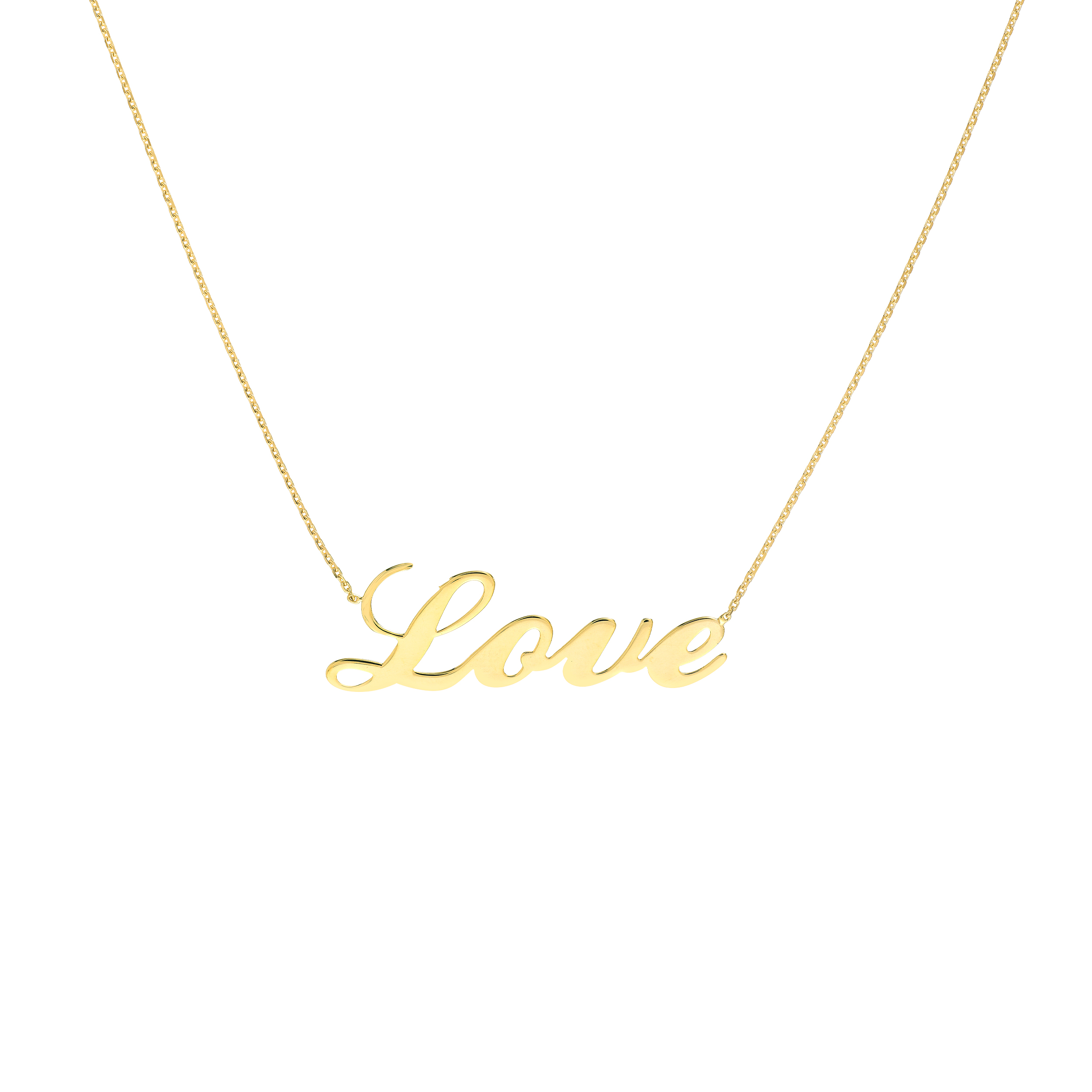 Love Script Gold Necklace
