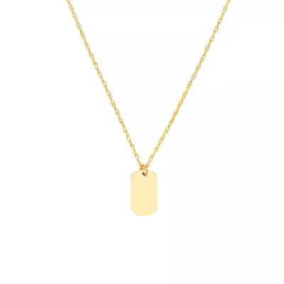 Mini Dog Tag Gold Necklace