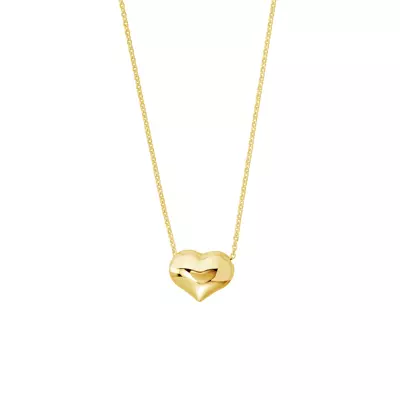 Puffed Heart Gold Necklace