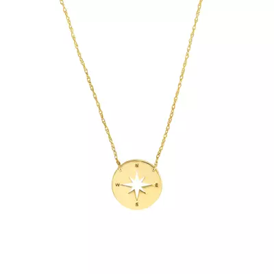 Mini Compass Star Gold Necklace