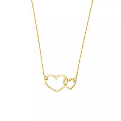 Interlocking Gold Heart Necklace