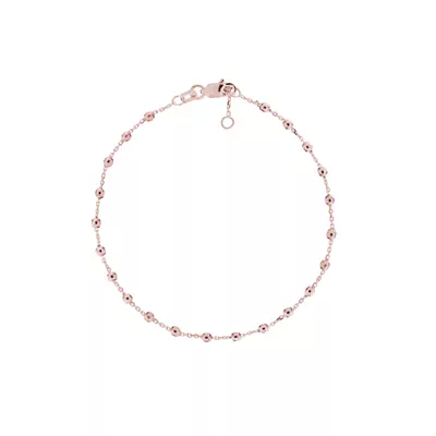 Faceted Bead Station Gold Bracelet