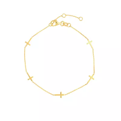 Cross Station Gold Bracelet