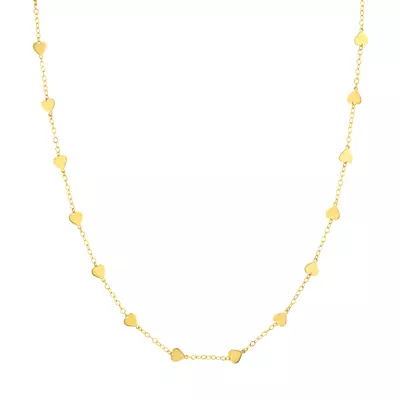 Polished Hearts Gold Station Necklace