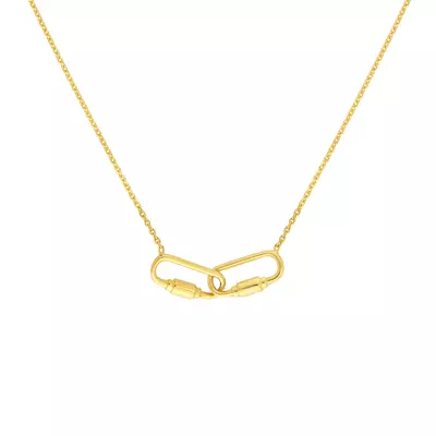 Carabiner Gold Necklace
