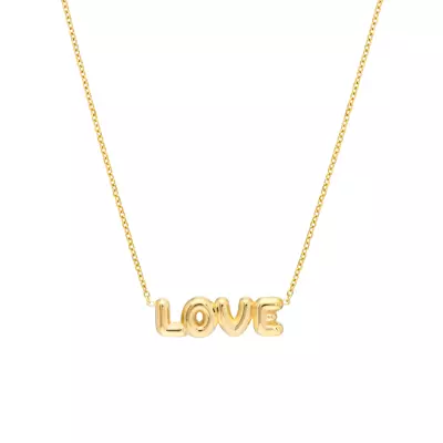 Puffed Love Gold Necklace