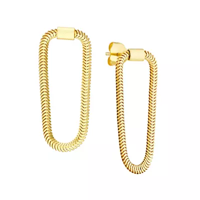 Snake Chain Gold Hoop Earrings