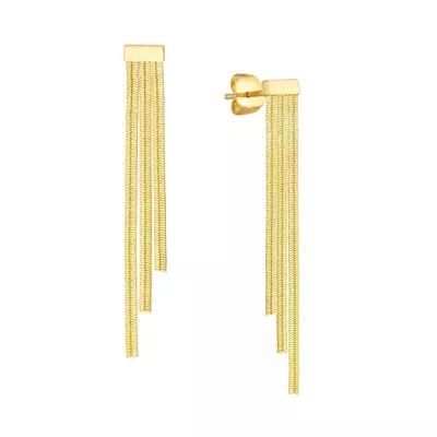 Snake Chain Tassel Gold Earrings