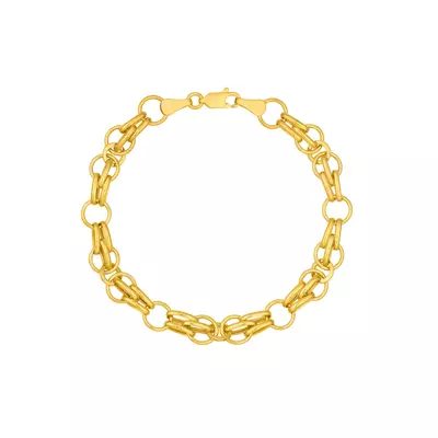 Figure Eight Link Gold Bracelet