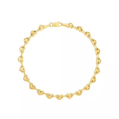 Heart Link Gold Bracelet