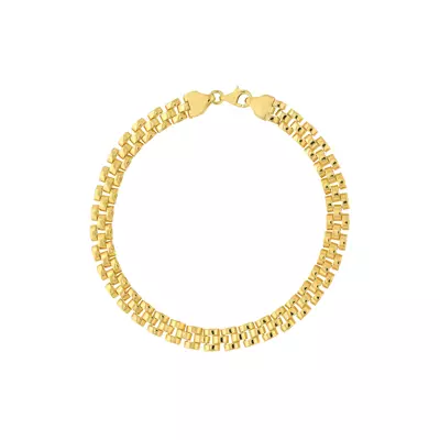 Triple Box Link Gold Bracelet