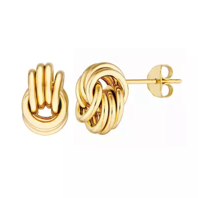 Sculpted Knot Gold Stud Earrings