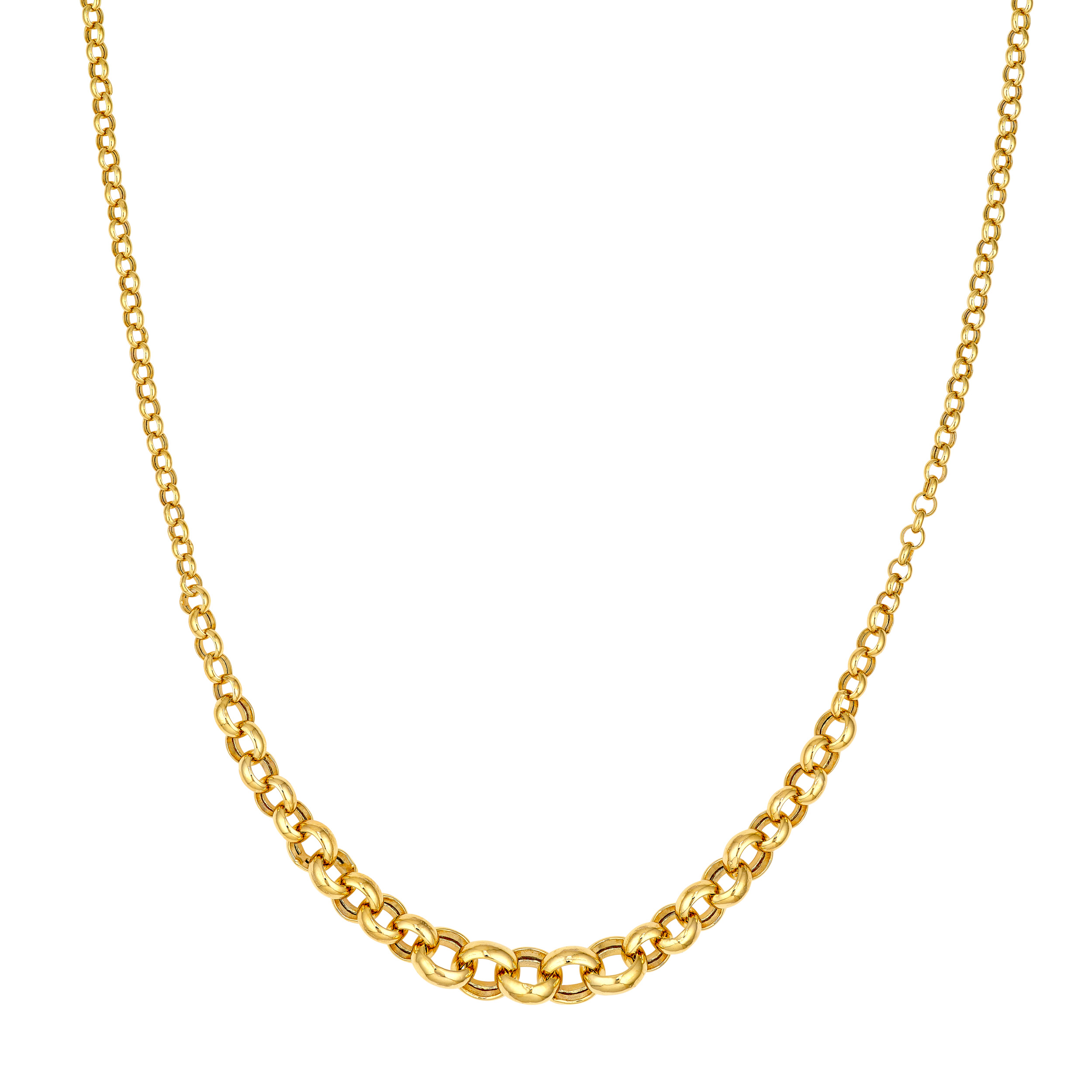 Graduated Rolo Link Gold Necklace