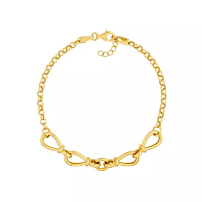 Interlocking Loop Rolo Gold Bracelet