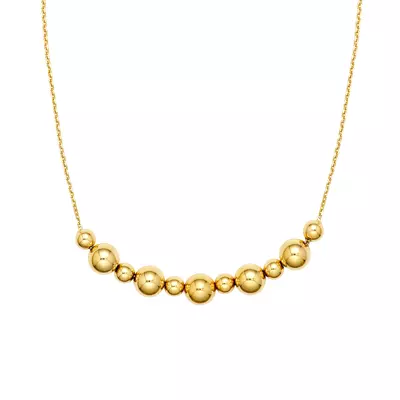 Alternating Sized Bead Gold Necklace