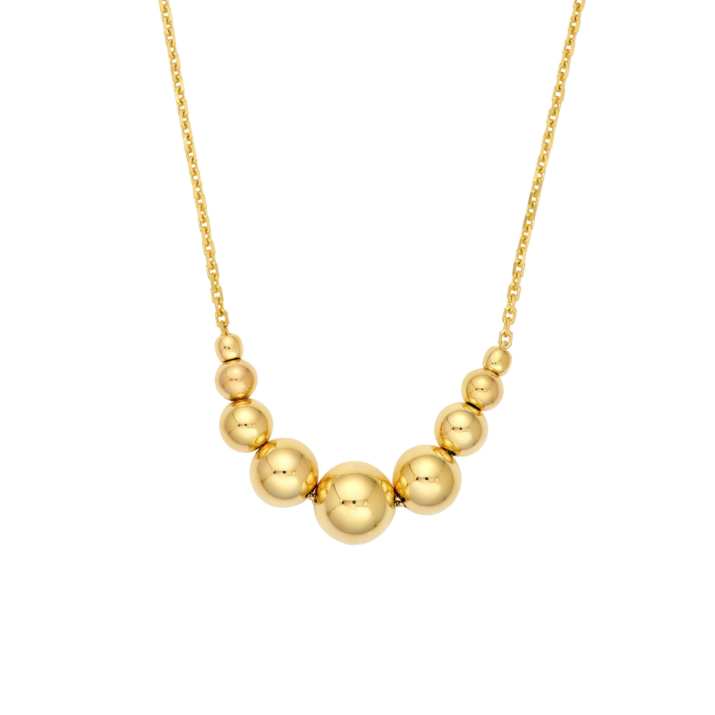 Graduated Bead Gold Necklace