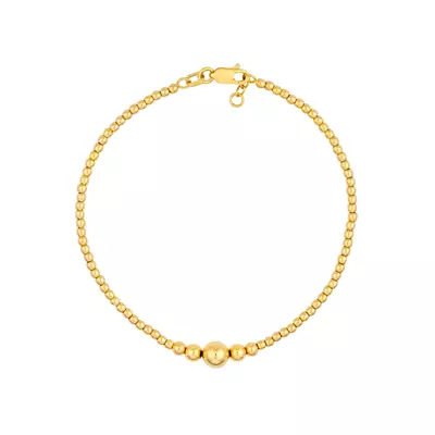 Graduated Bead Gold Bracelet