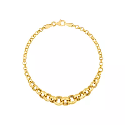 Graduated Rolo Link Gold Bracelet