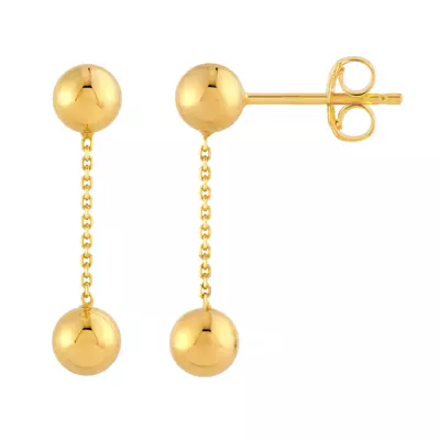 Ball Drop Gold Earrings