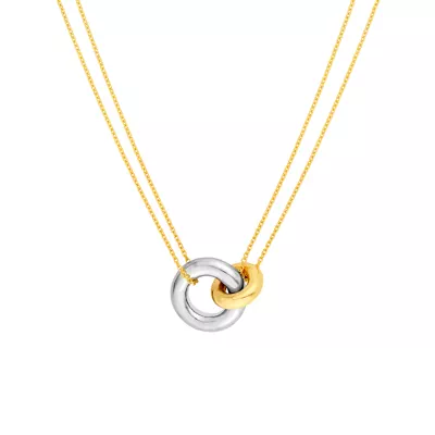 Two-Tone Interlocking Circle Necklace