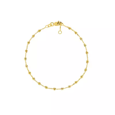 Faceted Bead Station Gold Bracelet