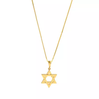 Dimensional Star of David Gold Necklace