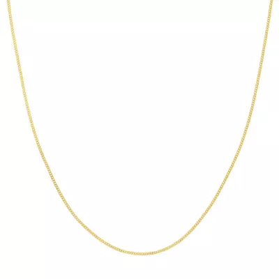 Curb Chain Gold Necklace (1.4mm, 18 inches)