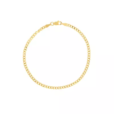 Curb Chain Gold Bracelet (2.7mm, 7.25 inches)