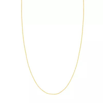 Box Chain Gold Necklace (0.96mm, 18 inches)