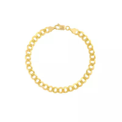 Curb Chain Gold Bracelet (7mm, 8.5 inches)