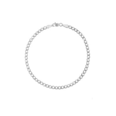 Curb Chain Gold Bracelet (3.7mm, 8 inches)