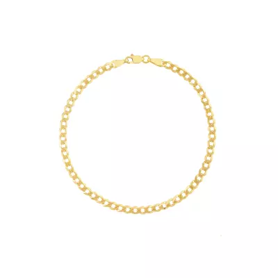 Curb Chain Gold Bracelet (3.7mm, 8 inches)