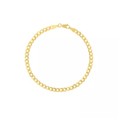 Curb Chain Gold Bracelet (4.5mm, 8 inches)