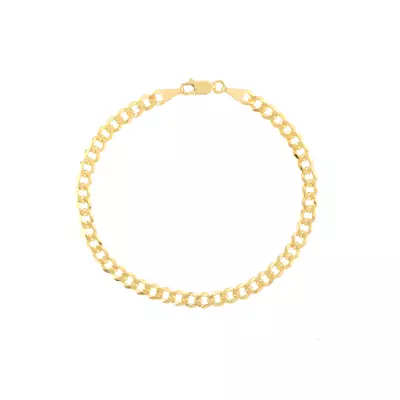Curb Chain Gold Bracelet (4.5mm, 8.5 inches)