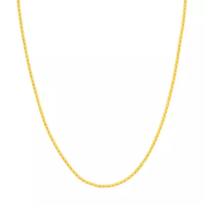 Rounded Box Chain Gold Necklace (2.7mm, 22 inches)
