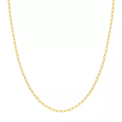 Paper Clip Chain Gold Necklace (2.45mm, 18 inches)