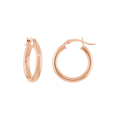 Slim Tubular Gold Hoop Earrings (20 mm)