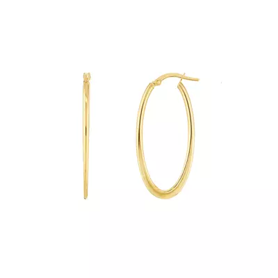 Oval Gold Hoop Earrings