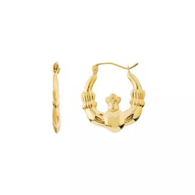 Claddagh Gold Hoop Earrings
