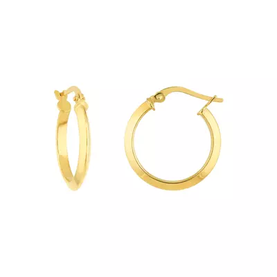 Knife-Edge Gold Hoop Earrings