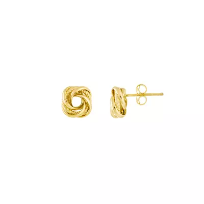Interwoven Gold Stud Earrings