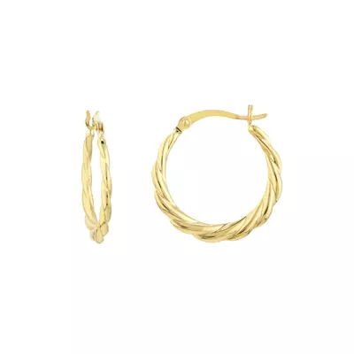 Twisted Gold Hoop Earrings