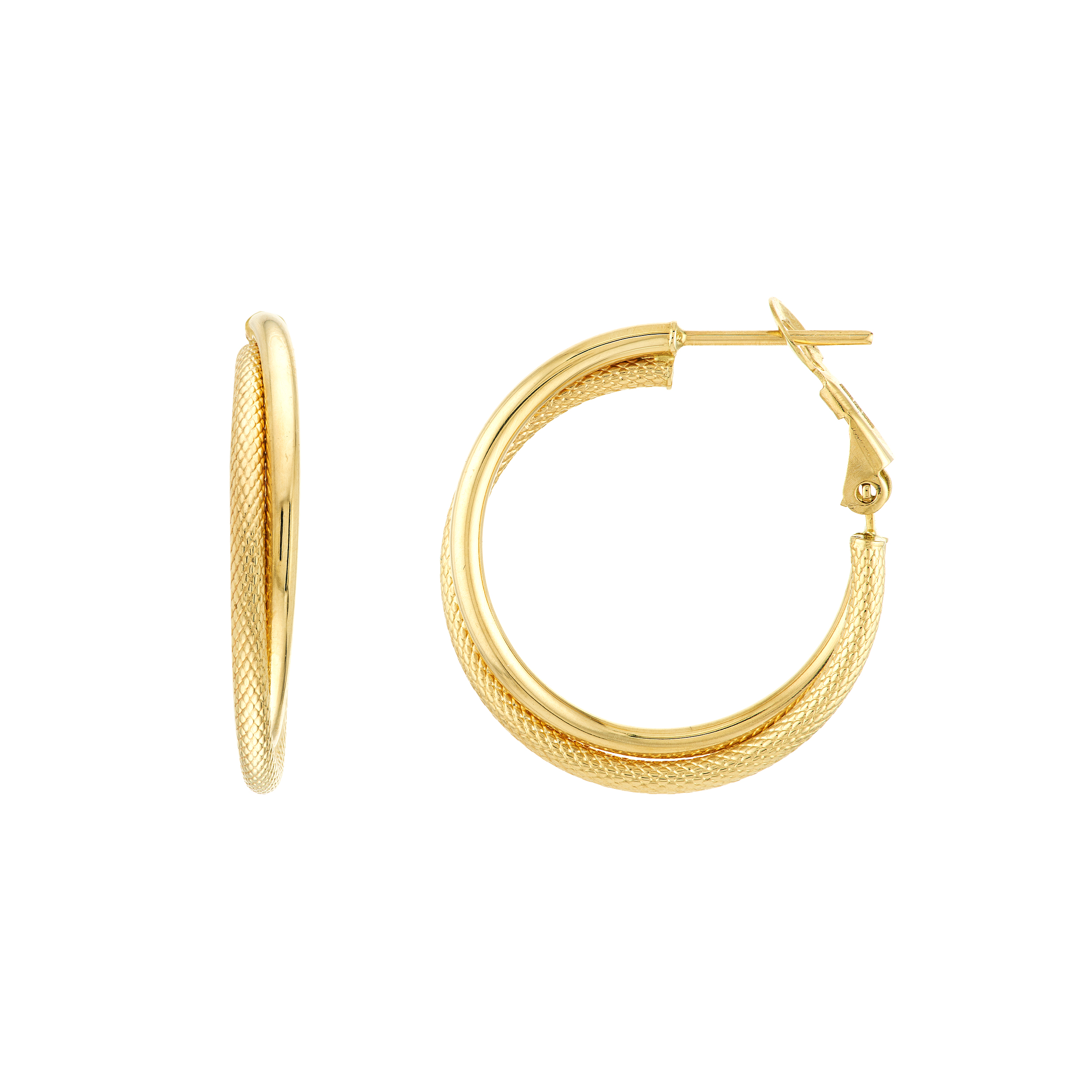 Textured Gold Hoop Earrings